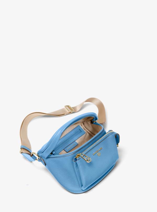 Damske Crossbody Kabelka Michael Kors Slater Medium Pebbled Leather Sling Pack Námornícka Modrá - Kabelky Michael Kors Slevy | PRFTI-5810